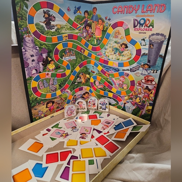 Nick Jr Dora The Explorer Candyland & Go Diego Go Chutes and Ladders Board Games - Picture 2 of 12
